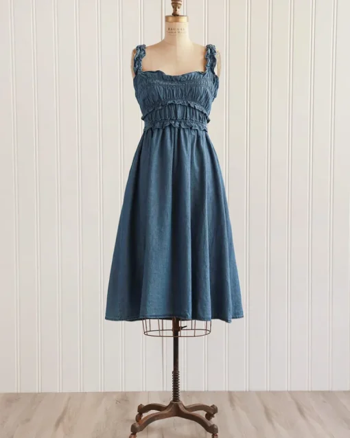 Backyard Gathering Denim Dress