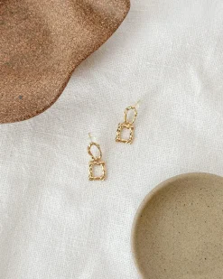 Linden Hammered Drop Earrings