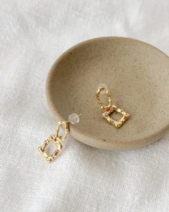 Linden Hammered Drop Earrings